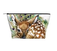 Cervo della fauna selvatica dell'acquerello, Borsa da toilette Borsa per trucco Borsa per cosmetici Borsa da toilette da viaggio portatile
