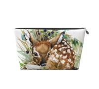 Cervo della fauna selvatica dell'acquerello, Borsa da toilette Borsa per trucco Borsa per cosmetici Borsa da toilette da viaggio portatile