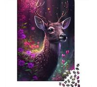 Cervo della Foresta Puzzle 1000 Pezzi Gioco di Puzzle 1000 Pezzi Carta Adulti Stile Fiaba Paesaggio Naturale Famiglia Relax Decorazione Regalo 52x38cm/1000pcs