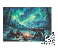 Cervo di fuoco Rompicapo 1000 Pezzi In Notte del fuoco cartone Extra Spesso, Un Classico Puzzle A Pezzi Per Pace Interiore, Ideale Per Sfida Personale, Regalo Di Compleanno Originale 38x26cm/1000pc