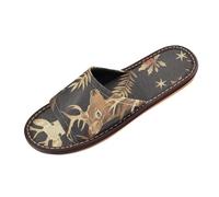 Cervo di Natale Nero Dorato Bagno Doccia Pantofole Indoor Outdoor Portatile Leggero su misura Open Toe Slipper per Viaggi Aereo Hotel sandalias de playa para hombre, Cervo di Natale Nero Oro, 37/37.5