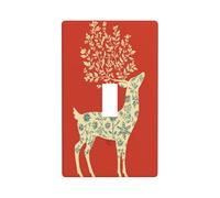 Cervo e ramo di albero su interruttore luce rossa decorativo singolo interruttore 1 banda piastra da parete per cucina fattoria camera da letto bagno decorazione artistica
