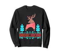 Cervo Floreale Ornamentale Folk Art Forest Felpa