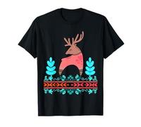 Cervo Floreale Ornamentale Folk Art Forest Maglietta