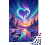 Cervo Foresta Aurora Puzzle, 1000 Pezzi Gioco Interiore Adulto | 38x26cm Amanti D'arte, Regalo Di Compleanno, Cartone, Lenimento, Vestibilità Precisa