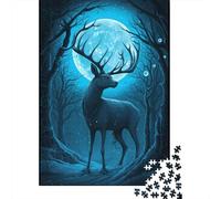 Cervo Foresta Luna Puzzle, 1000 Pezzi Gioco Interiore Adulto | 70 x 50 cm Cartone Esercizio Mentale, Vestibilità Stretta, Regalo Amico, Accento Soggiorno