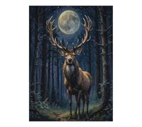 Cervo Foresta Luna Puzzle, 1000 Pezzi Gioco Interiore Adulto | 70x50cm Cartone, Esercizio Mentale, Taglio Preciso, Amanti Di Puzzle, Riduzione Dello Stress