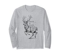 Cervo Grazia nel Caos Elegante Antlers Astratto Natura Calma Maglia a Manica