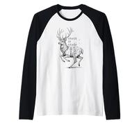 Cervo Grazia nel Caos Elegante Antlers Astratto Natura Calma Maglia con Maniche Raglan