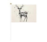 Cervo maculato Dieci pezzi stampato su entrambi i lati bandiera portatile 14 x 20,8 cm, adatta per tifare attività di squadra