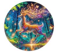 Cervo Magico Puzzle per Adulti Rotondo 1000 Pezzi Foresta Fantastica
