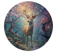 Cervo maschio, sentiero nella foresta nebbiosa Puzzle 1000Pcs Decorazione Per La Casa. Rilassamento E Intelligence Per Adulti E Bambini Da 14 Anni 1000pcs (67.5x67.5cm)