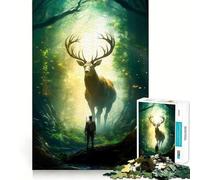 Cervo nella foresta incantata - Puzzle per adulti da 1000 pezzi - Gioco di logica e abilità - Lento e divertente - Taglio preciso - Pezzo da collezione 50x75cm
