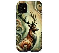 Cervo orgoglioso come un'opera d'arte colorata e astratta Custodia per iPhone 11