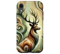 Cervo orgoglioso come un'opera d'arte colorata e astratta Custodia per iPhone XR