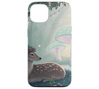 Cervo pacifico nella foresta di funghi fantasy Custodia per iPhone 13