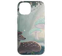 Cervo pacifico nella foresta di funghi fantasy Custodia per iPhone 14