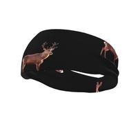 Cervo rosso guardando indietro yoga sport fitness fascia, unisex corsa basket fascia elastica fascia sport assorbire il sudore,