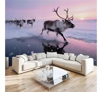 Cervo Sika Animale Fotomurali 3D Effetto Mare Natura Non Tessuto Murale Carta Da Parati Decorazione Da Parete 430x300 cm Per Soggiorno Camera Da Letto Ufficio
