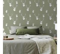 Catherine Lansfield Cervo Parati Diagonali Righe Muriva Testurizzati 165515 Sage