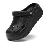 CERYTHRINA Gardener Piattaforma Zoccoli Pantofole Tacchi Alti Mules Clog Slip on Zeppa Sandali, Nero-f, 38 EU