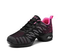 CERYTHRINA Scarpe da jazz per donna, con lacci, moderne, da danza, con piattaforma, per camminare e ballare, nero e rosa, 42 EU