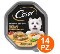 Cesar Cane Selezioni dell'Orto 14x150gr Pollame con Cuore di Verdure e Riso