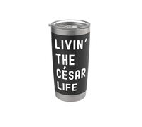 César che vive la vita di César Nome Divertente Bicchiere termico in acciaio inox doppia parete