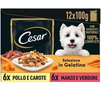 Cesar Dog Busta in Gelatina Multipack 12X100G MIX CARNE E VERDURA