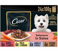 Cesar Dog Selezione in salsa Multipack 24x100 gr - Multigusto - 1° ORDINE? scegli lo sconto BZR5 / BZR20 + 200 punti fedeltà