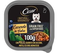 CESAR Dog Natural Goodness Vaschetta Multipack 16x100G POLLO CON ZUCCHINE MIRTILLI ED ERBE AROMATICHE
