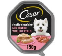 Cesar Ricette Classiche Con Vitello e Pollo Vaschette Da 150g Cani Adulti