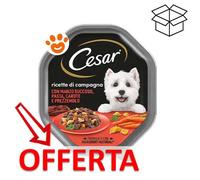 Cesar Ricette di Campagna Manzo Pasta e Carote Vaschette Da 150g Cani Adulti