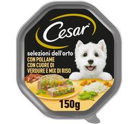 CESAR Dog Selezioni dell'Orto Vaschetta Multipack 14x150G POLLAME CON CUORE DI VERDURE E MIX RISO