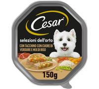 CESAR Dog Selezioni dell'Orto Vaschetta Multipack 14x150G TACCHINO CON CUORE VERDURE E MIX RISO