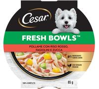 Cesar Dog Vaschetta Fresh Bowls Multipack 10x85G POLLAME CON RISO ROSSO