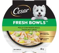 CESAR Dog Vaschetta Fresh Bowls Multipack 10x85G POLLO CON PATATE DOLCI