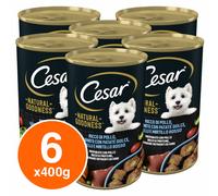 Cesar Natural Goodness Cibo per Cani Adulti Gusto a Scelta - 6 Lattine 400g