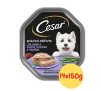 Cesar per Cani Ricetta Selezioni dell'orto con Agnello, Tacchino, Fagioli 14x150