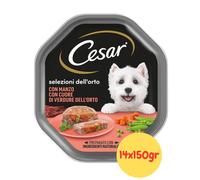 Cesar per Cani Ricetta Selezioni dell'orto con Manzo con Cuore di Verdure 14X150