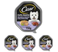 Cesar Ricette Classiche Cibo Umido per Cane con Agnello e Pollo, 1 Vaschette da 150g (Confezione da 4)