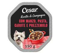 Cesar Ricette di Campagna Cibo Umido per Cani con Manzo e Verdurine, 14 Vaschette da 150 g, Totale 2.100g