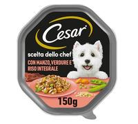 Cesar Scelta dello Chef Cibo per Cani Manzo Riso Verdure - 14 Vaschette da 150g