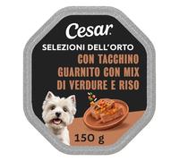 Cesar Selezioni dell’Orto 14 x 150 g tacchino con cuore di verdure dell’orto e mix di riso, bocconcini in paté (Confezione da 14)