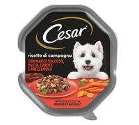 Cesar Ricette di Campagna Manzo Pasta e Carote Vaschette Da 150g Cani Adulti