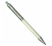 Cesare Emiliano Penna a Sfera a Scatto in Argento Sterling 925 e Plastica Bianca
