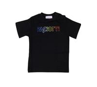 Cesare Paciotti T-shirt manica corta con logo multicolor nero 9m