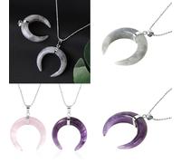 Cescengi In Pietra Naturale Collana A Ciondolo Lunare Cincela Naturale Cescents Clavicle Moon For Women Crystal