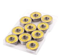 CESFONJER 10 Pezzi Cuscinetti ABEC 9 | Cuscinetti del Pattino Cuscinetti Skateboard Longboard Rullo Cuscinetto 608 2RS, Doppia Schermati, Yellow