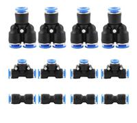 CESFONJER 12 pezzi Connettore Raccordi Rapidi da Pneumatico, Pneumatica 6 mm Raccordi Rapidi, Y Spinta a Forma Di Connettori (6mm: Y+T+I Type Combo)